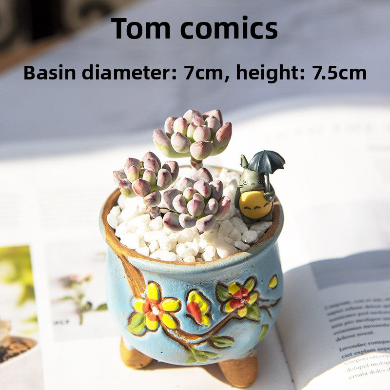 Succulent Potted Plants with Decorative Pots